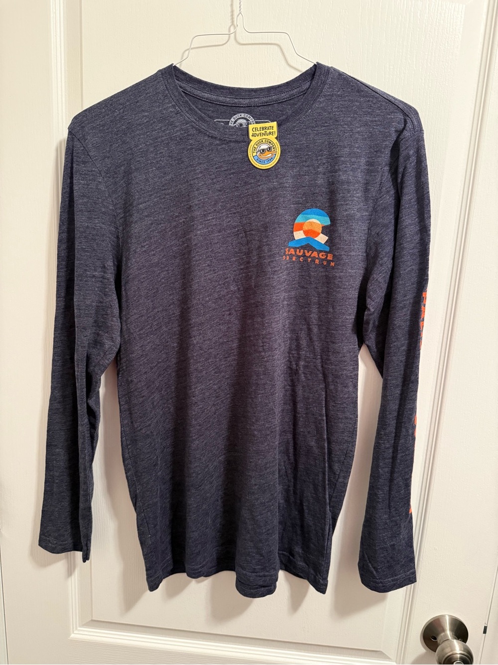 The Duck Company Men’s Sauvage Spectrum Navy Outdoors Long Sleeve Tee in Size M